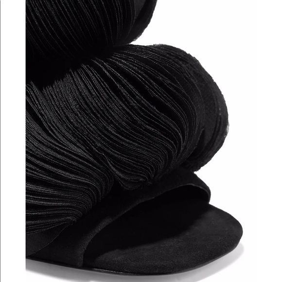 Mercedes Castillo Laine Chiffon-appliquéd suede Mules - Picture 4 of 10